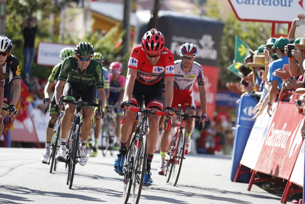 12 September 2015 70th Vuelta a Espana Stage 20 : San Lorenzo de El Escorial - Cercedilla DUMOULIN Tom (NED) Giant - Alpecin, Maillot Rojo Photo : Yuzuru SUNADA